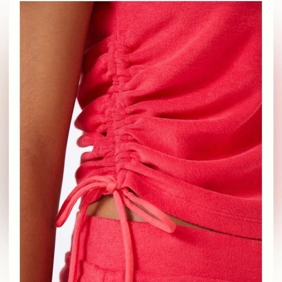 Anthropologie Daily Practice Ruched Baby Tank in Raspberry - Size Small - Picture 9 of 10